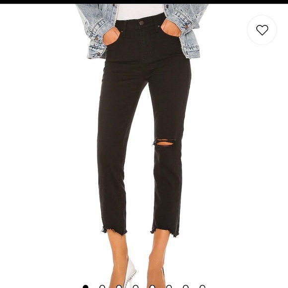 Levis Premium 724 High Rise Straight Crop in Black Pixel - Picture 4 of 7